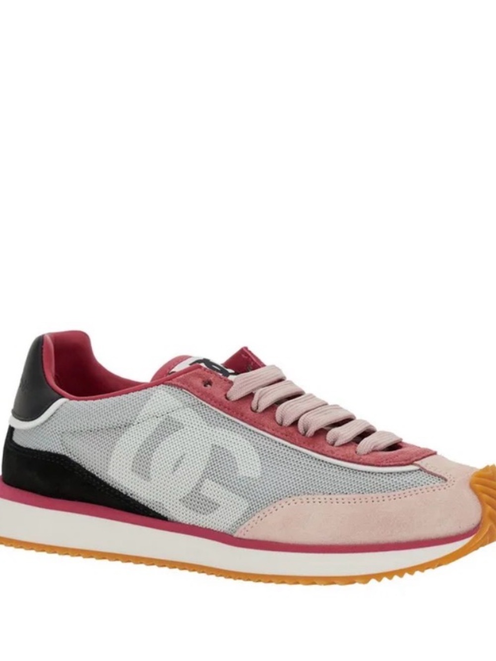 Dolce & Gabbana Pink, Red, Black & Orange Low-Top Mesh Suede Sneaker